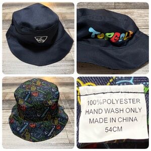 TopGolf Reversible Bucket Cap Hat Men's Size 54cm (XS/S) Blue READ